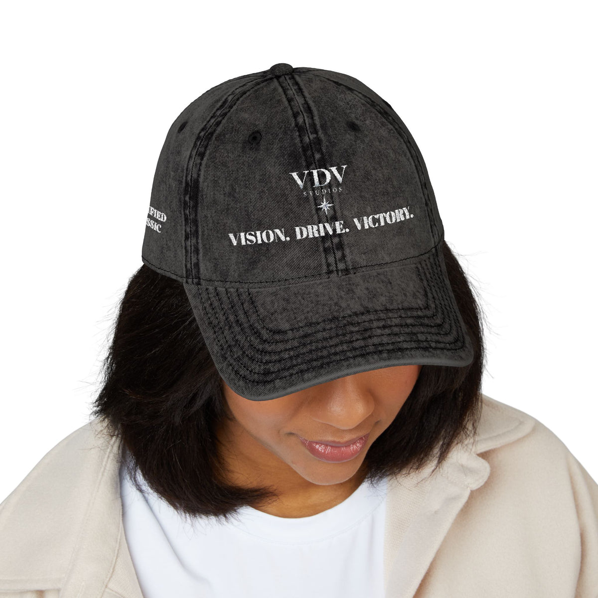 Vintage Cap with “VDV Certified classic" Embroidery