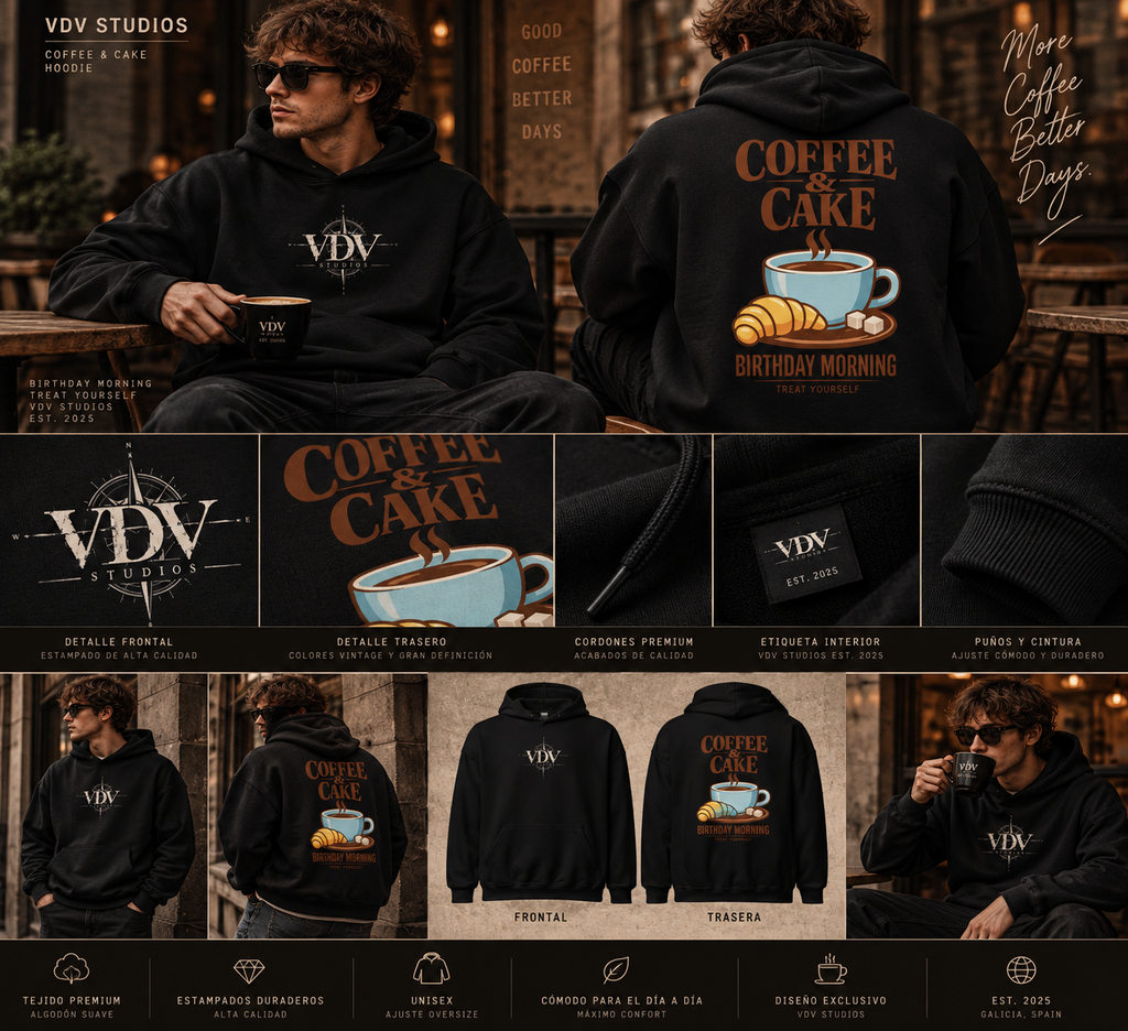 Sudadera COFFEE & CAKE con capucha unisex