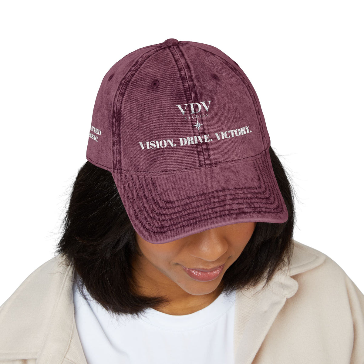 Vintage Cap with “VDV Certified classic" Embroidery